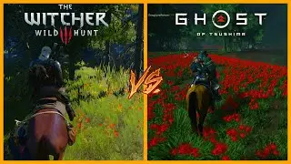 Witcher 3 vs Ghost of Tsushima - Graphics & Details SBS Comparison