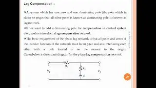 Lag Compensation complete analysis: Network, transfer function, pole - zero graph, bode plot.