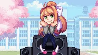 Friday Night Funkin | Speakers On Pixel (Monika Skin) [FNF Mod]