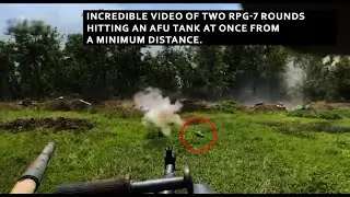 Ukrainian tank hit by two shells from RPG-7
