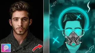 Neon Glowing Vector Art In PicsArt | Cartoon Vector Art | Neon Vector Logo | PicsArt Cartoon Editing