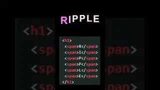 Ripple Text Animation | HTML & CSS 