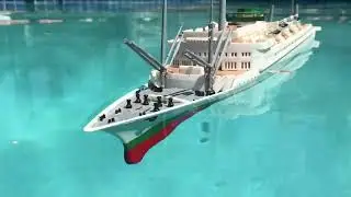 SS Brasil sinking model - 1/360 Vintage Revell modified plastic model kit