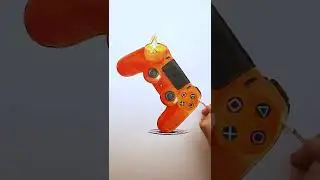 Рисуем джойстик PlayStation (drawing a PlayStation controller) #shorts