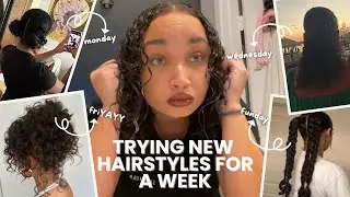trying new hairstyles for A WEEK | curly hair edition 🎀