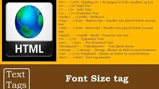 Font Size tag in Text Tags | HTML Programming Tutorials for beginners