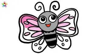 How to draw a butterfly. Butterfly for kids and toddlers..
