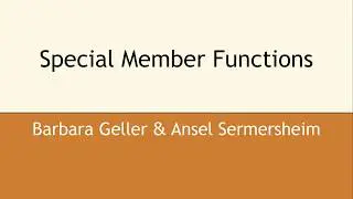 Special Member Functions