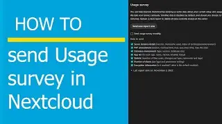 Help us to improve Nextcloud! How to send a Usage survey in Nextcloud 