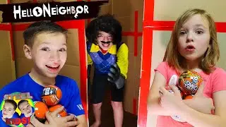 HELLO NEIGHBOR In Real Life DINO STRIKE! Steel Kids