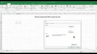 How to insert word file in excel as icon