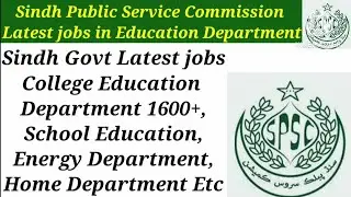 SPSC Sindh Public Service Commission Latest jobs 2023,Spsc Lecturer jobs,Spsc College Education Jobs