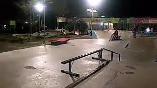 Skateboard trick kickflip back side lipslide and treflip lipslide