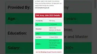 Pak Army Jobs 2023 