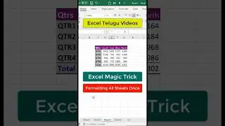 Excel Magic Trick: Formatting All Sheets Once || MS Excel Telugu Tutorial