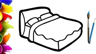 How to Draw a Bed picture for Children / Easy Drawing Step by Step