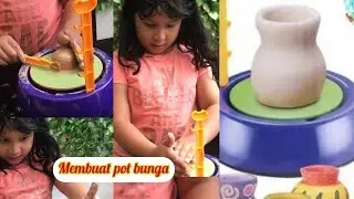 MEMBUAT POT BUNGA DENGAN MESIN TANAH LIAT MAINAN