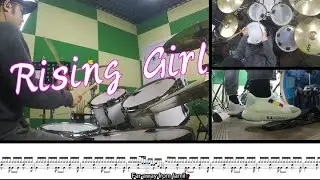 【爵士鼓】Drum cover Rising girl 动态鼓谱