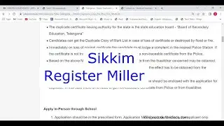 Sikkim - Register as Miller