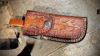 Amazing 🤩 process of making Handmade Leather 🤩sheath ❤️Hand Engraved Leaf  🍁🍃leather sheath 🎉