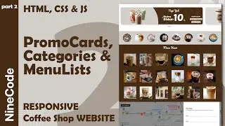 Create a RESPONSIVE Coffee Shop WEBSITE with HTML, CSS & JS | Part 2 | NineCode