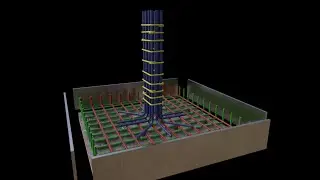 Footing Construction Animation 3d