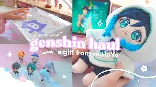 🧋 unboxing a gift from miHoYo and other genshin impact merch | a cute + comfy genshin filled haul ✿