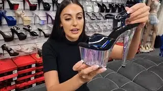Ashley Unboxes Pleaser ADORE-709HT Black Hologram Clear Pink Tinted 7 Inch High Heel Platform Shoes