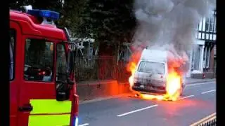 Camper Van on Fire