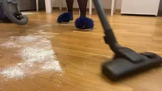 After dinner vacuuming session 