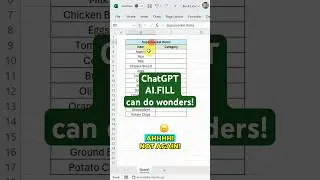 ChatGPT in Excel - Try out this new function AI.FILL
