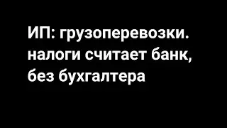 ИП: грузоперевозки. налоги считает банк, без бухгалтера