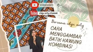 cara menggambar batik kawung kombinasi flora untuk pemula