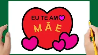 COMO DESENHAR UM CARTÃO PARA MÃE | Desenho do Dia Internacional da Mulher