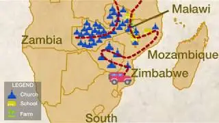 Globe animation - flight and car route