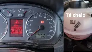 Polo painel indicando líquido de arrefecimento baixo, mesmo estando cheio