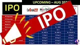UPCOMING IPO AUGUST 2021 | CARTRADETECH| APTUS|NUVOCO|SANMAR | NEW IPO LIST | HANDPICKEDTRADE