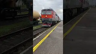 Прибытие поезда 🚂 С тепловозом ТЭП70 😎