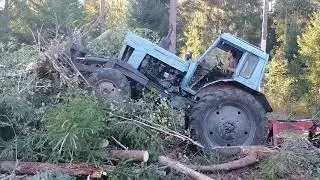 Мтз 82 испытание самодельного лесного отвала