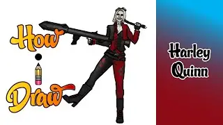 How I Draw HARLEY QUINN from DC's SUICIDE SQUAD how to draw harley quin art lessons drawing tutorial