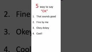 English - 5 ways to say 