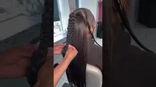 🙌🏽1/2 Down Hairstyle Tutorial: Quick Weave Silky Straight Hair w/Fishtail 