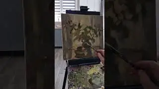 Утро. Черёмуха и кофе. хм 40х40 2024