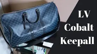 Louis Vuitton Damier Cobalt Keepall Bandouliere 55 Review & Try On