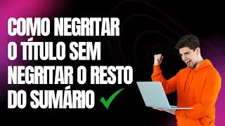 Pare de sofrer com os negritos do Sumário!