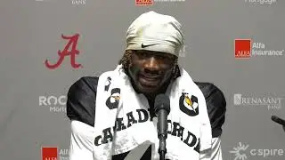 Jalen Milroe addresses the media as Alabama prepares for its season-opener vs Western Kentucky