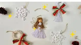 Passo a Passo Macramê de Natal - PARTE 3 | Tutorial Anjinho, Guirlanda e Floco de Neve