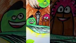 Рисунок как Гошик, Дандл и Бруно сидят за партой #shorts