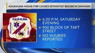 Fire on Kaukauna's Taft Street causes significant damage estimated at $80,000