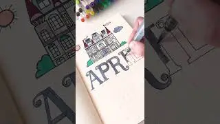 Bullet Journal Cover Page ~ April Fairy Tale Castle 🏰🪄 #bujo #bulletjournal